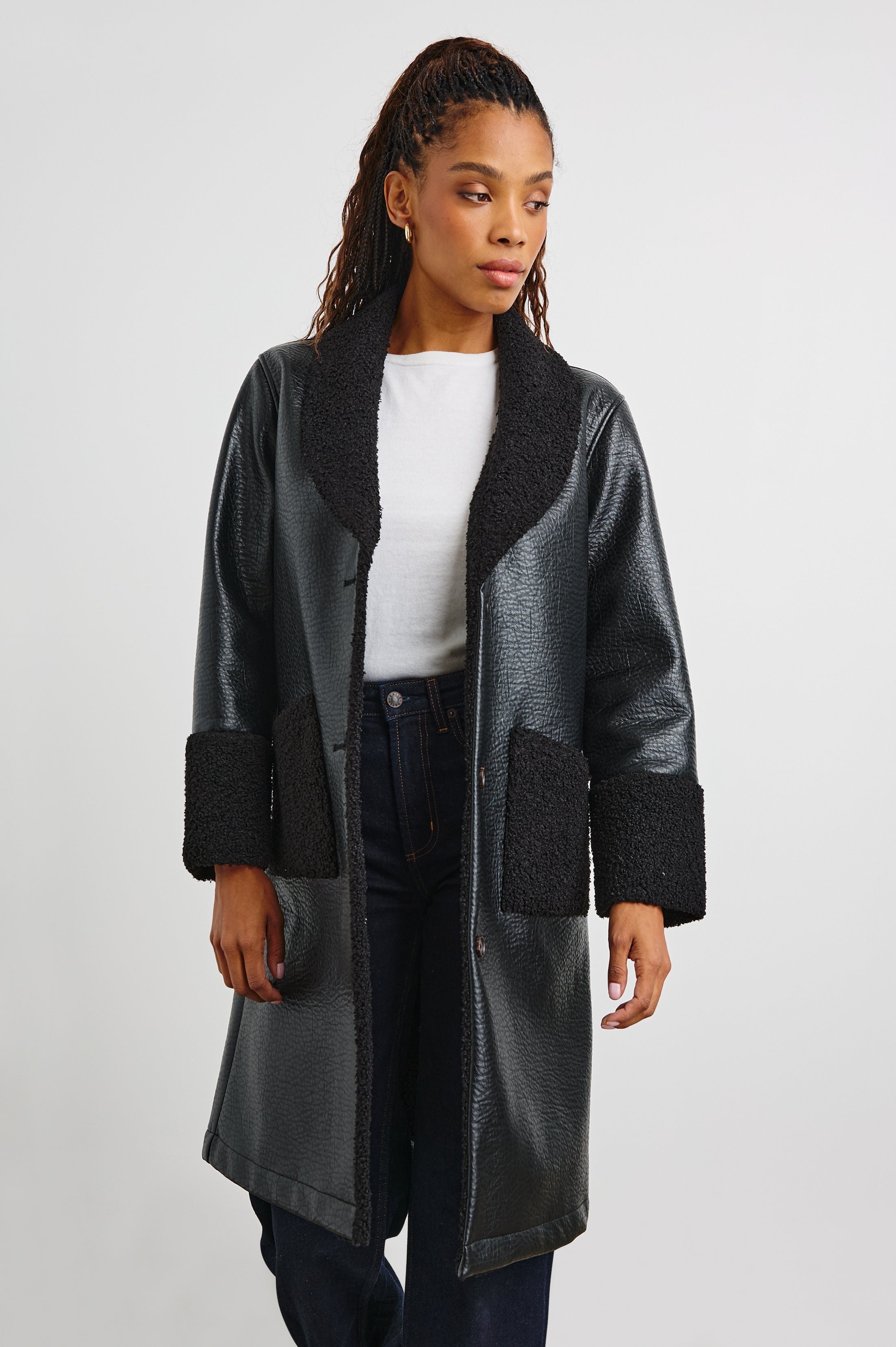 ZODIAC JACKET - BLACK SHEARLING – Rails