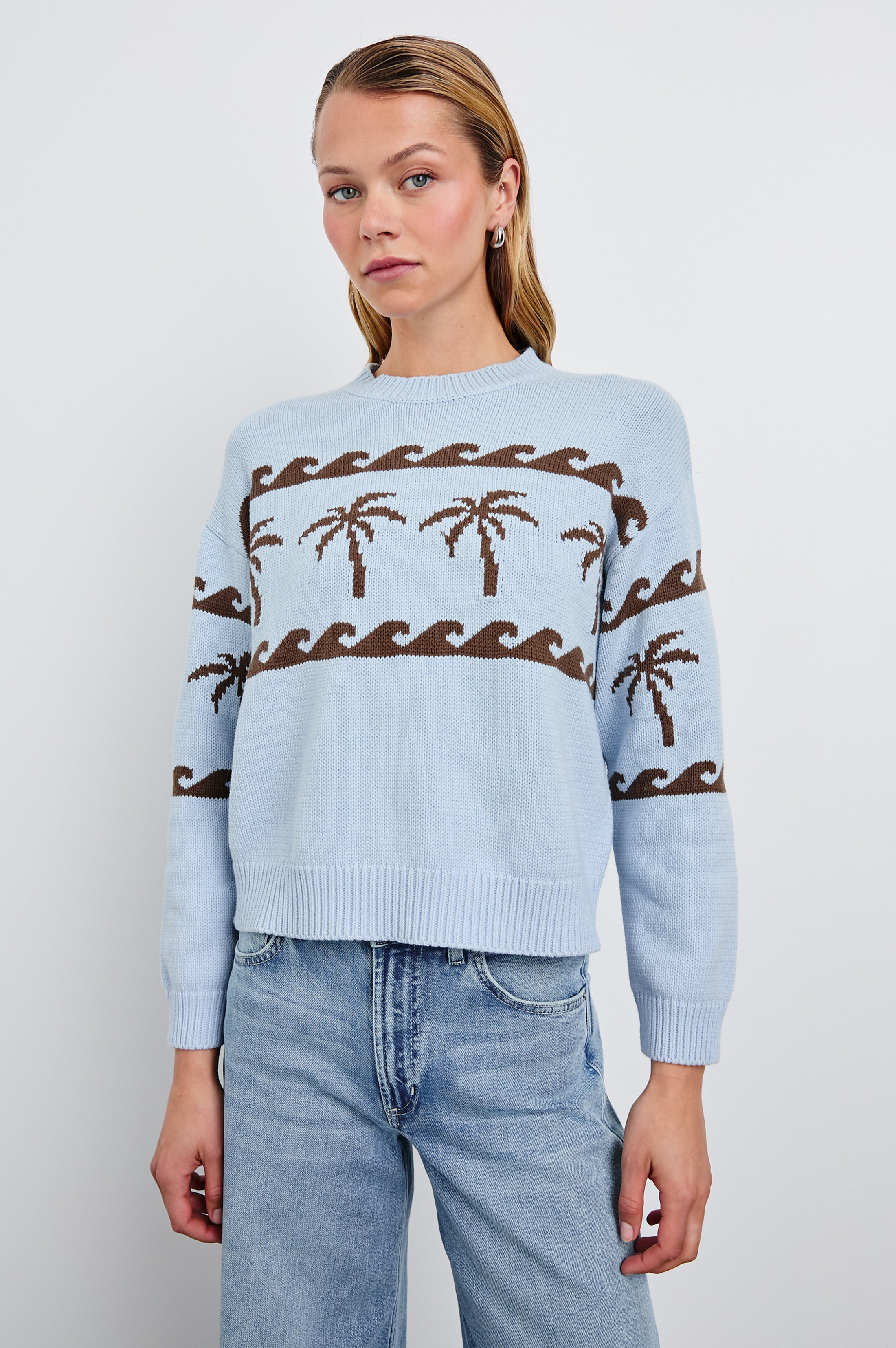 ZOEY SWEATER - PALM STRIPE – Rails