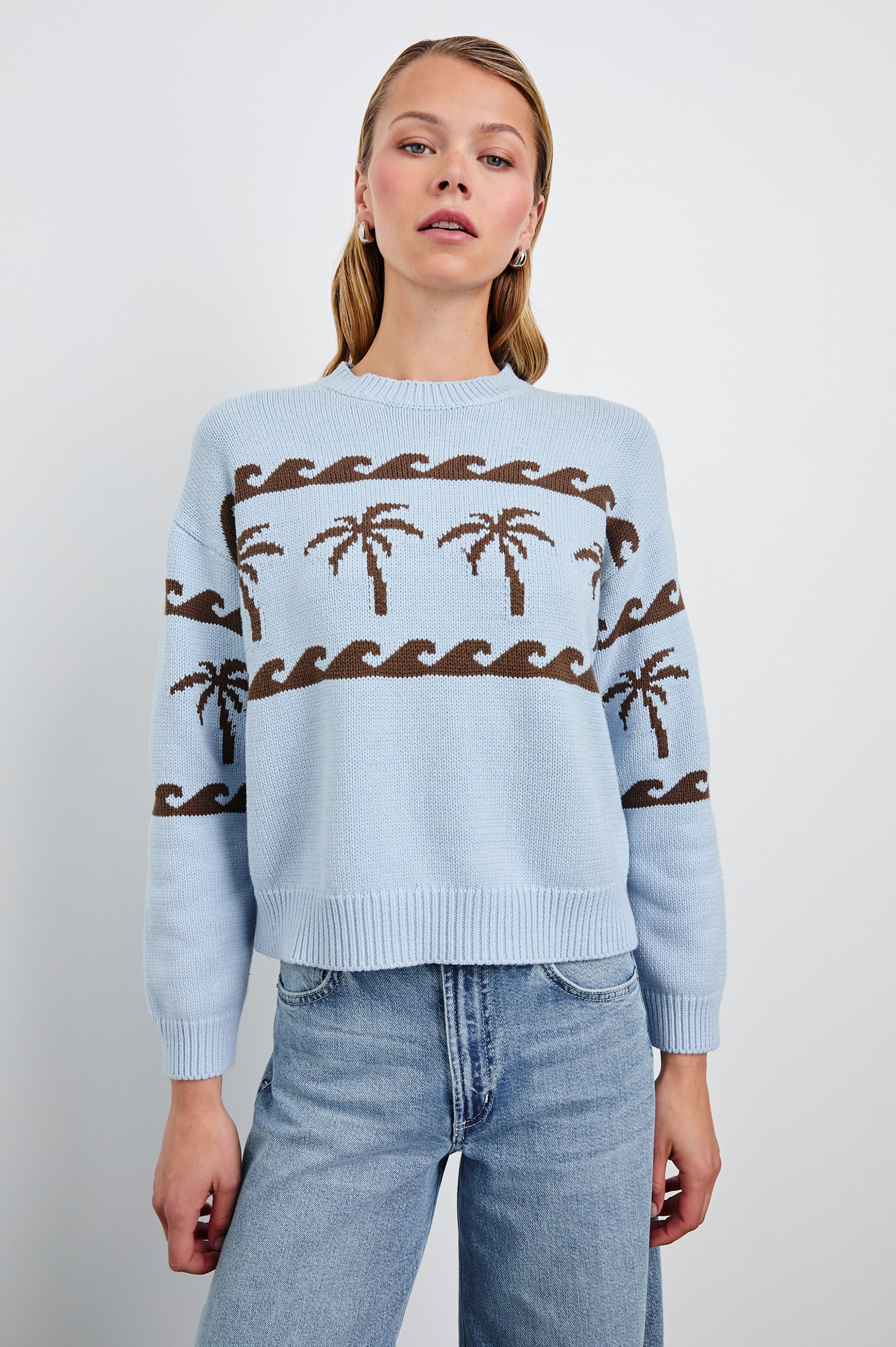 ZOEY SWEATER - PALM STRIPE – Rails