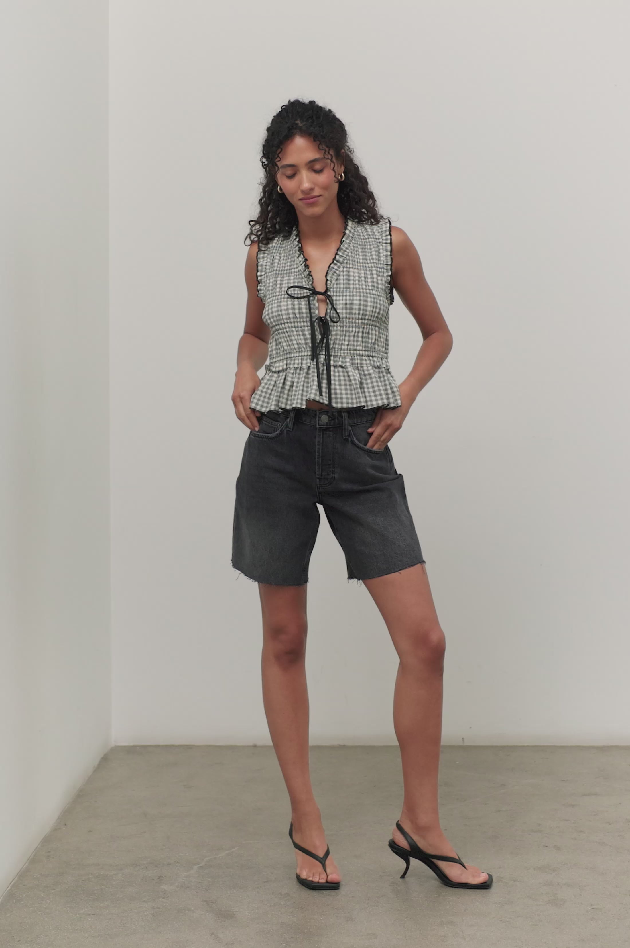MARTINE TOP - IVORY JET GINGHAM – Rails