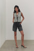 (Video): Martine top in Ivory Jet gingham, showcasing the smocked bodice and square neckline fit - full body front and back view featuring on model.
