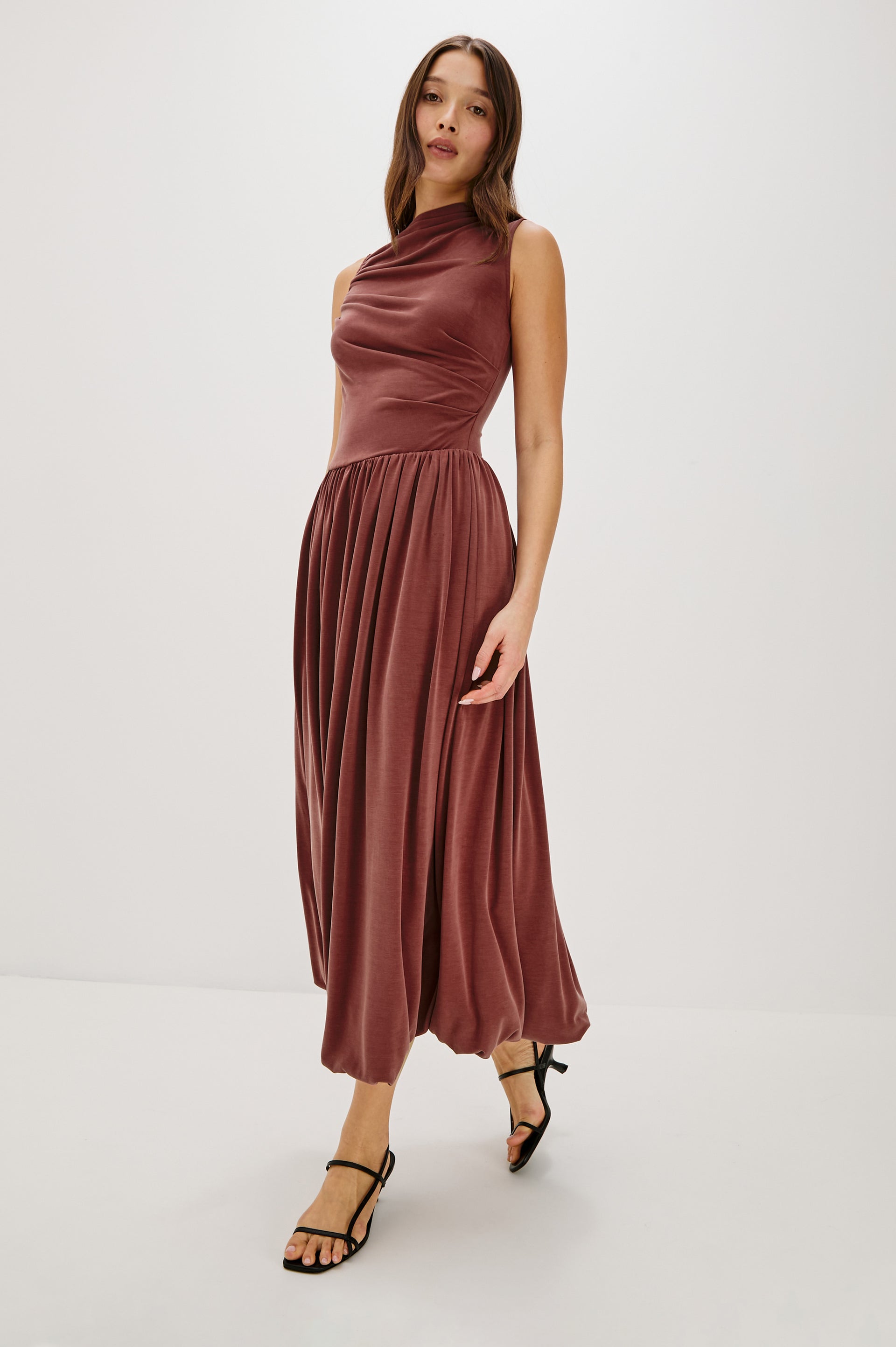 Rails Women's Brina Draped Modal Midi-Dress - Oxblood - Size XS Rails Women's Brina Draped Modal Midi-Dress - Oxblood - Size XS
