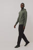 Gates Hoodie in Micro-Waffle Cotton Blend With Fixed Hood, Long Sleeves, and Relaxed Fit in Pine Needle Colorway - Video - Full Body Front View Featured on Model