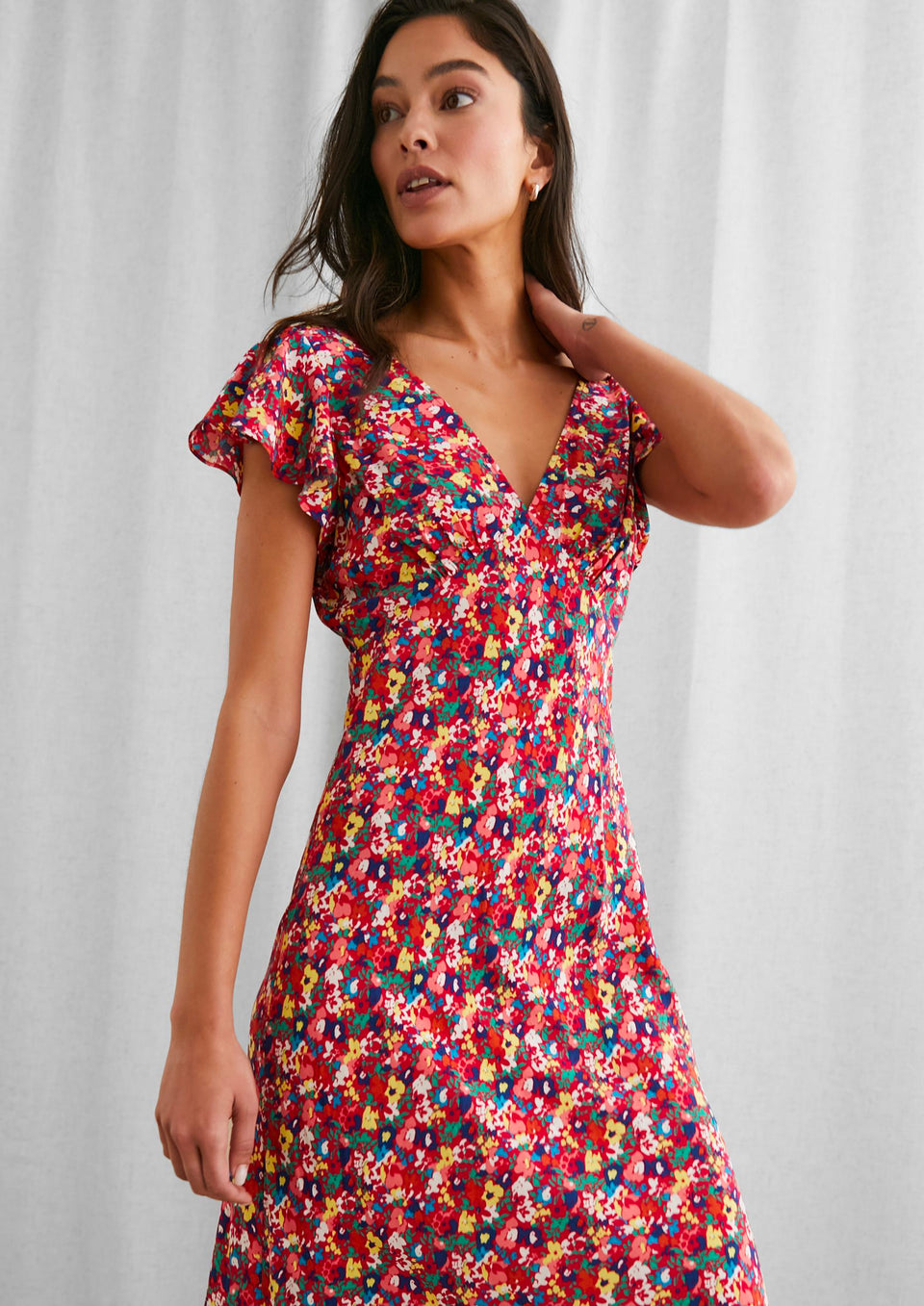 FRONT IMAGE OF MODEL WEARING KENZ DRESS