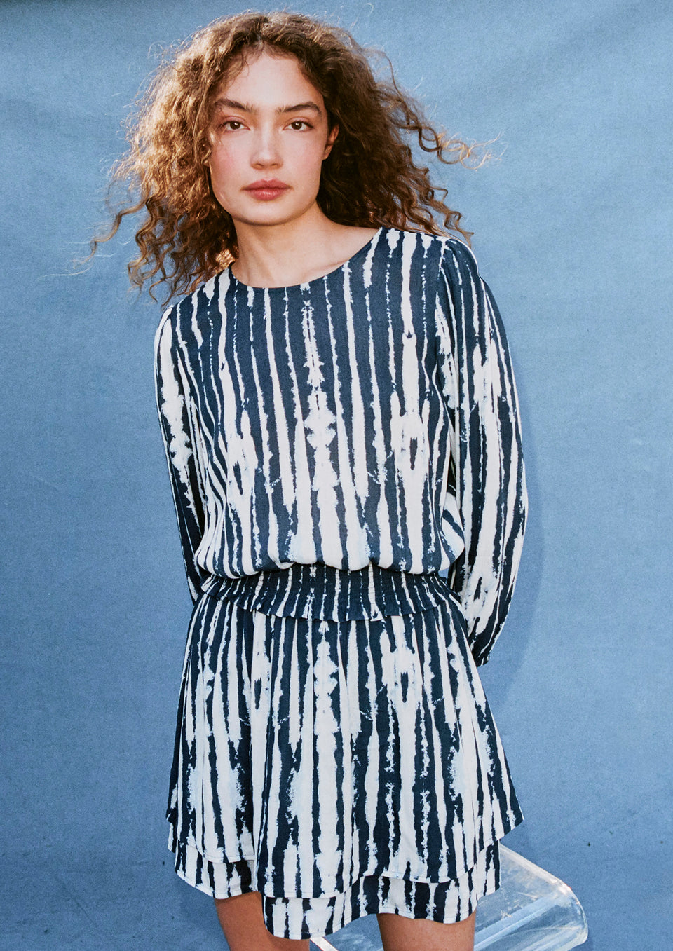FRONT EDITORIAL IMAGE OF MODEL WEARING INEZ DRESS