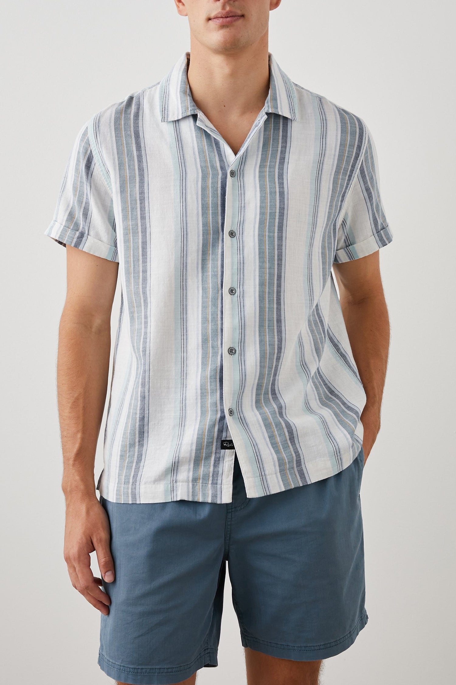    AMALFI SHIRT HALO COASTAL BLUE STRIPE - FRONT