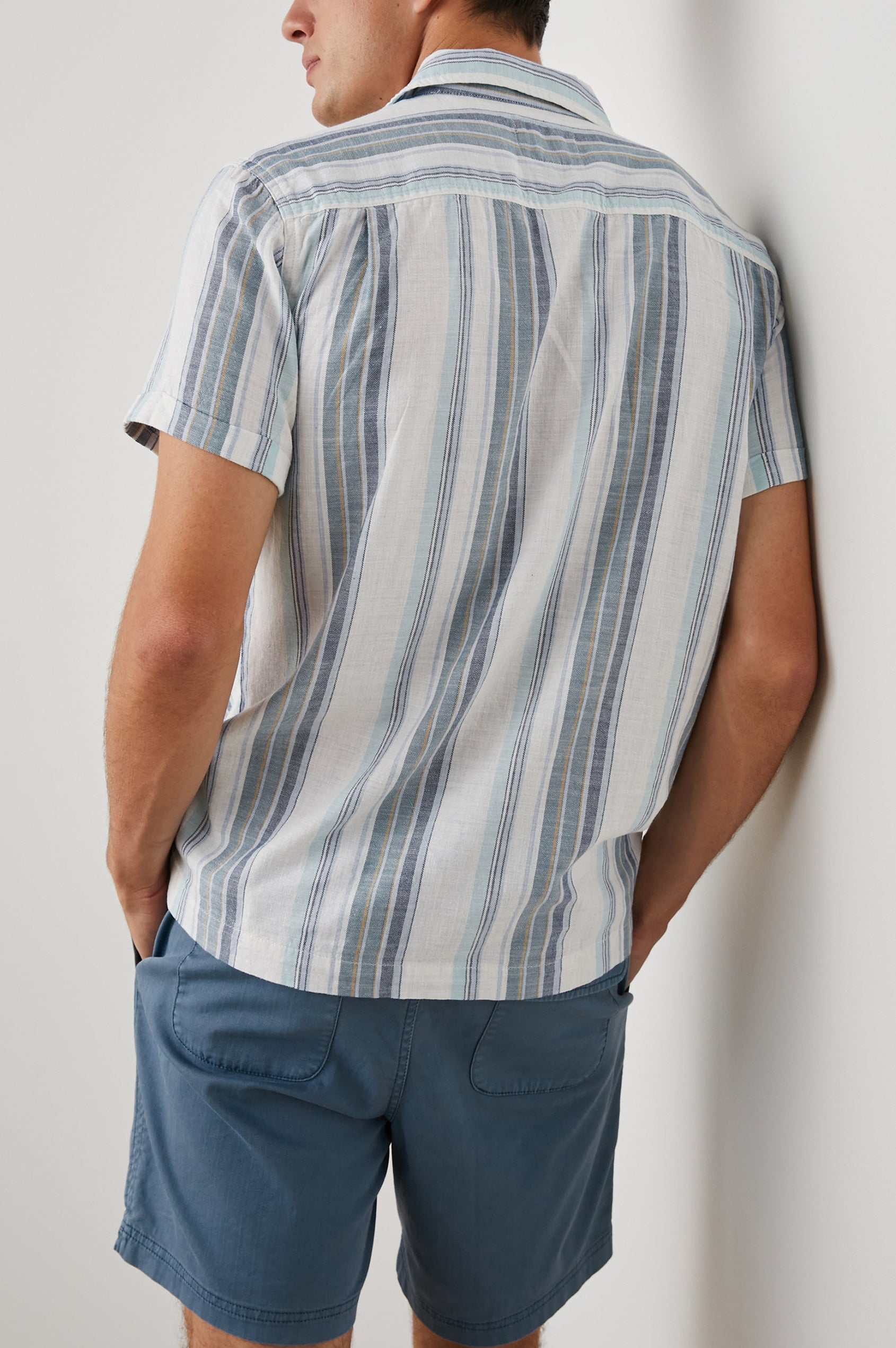 AMALFI SHIRT HALO COASTAL BLUE STRIPE - BACK