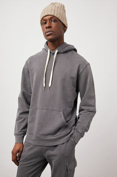 APOLLO CHARCOAL FROST HOODIE- FRONT HAND IN POCKET