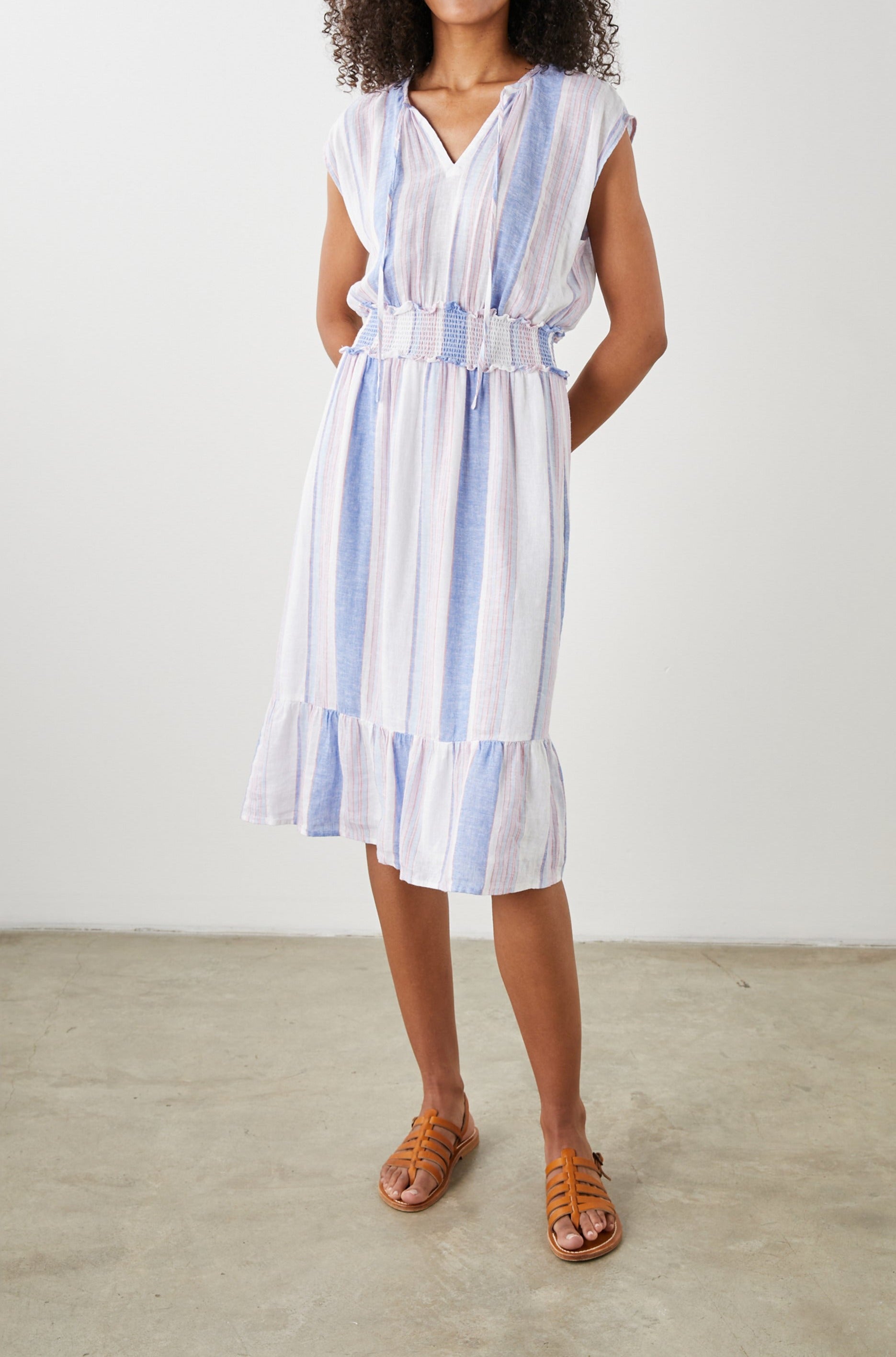 ASHLYN DRESS - MARINI STRIPE – Rails