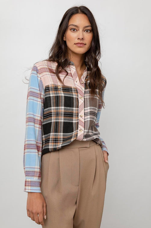 Brando Chelsea Plaid Long Sleeve Button Down - front tucked-in