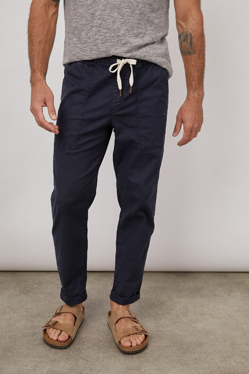 GOBI FADED NAVY PANT WITH DRAWSTRING-FRONT