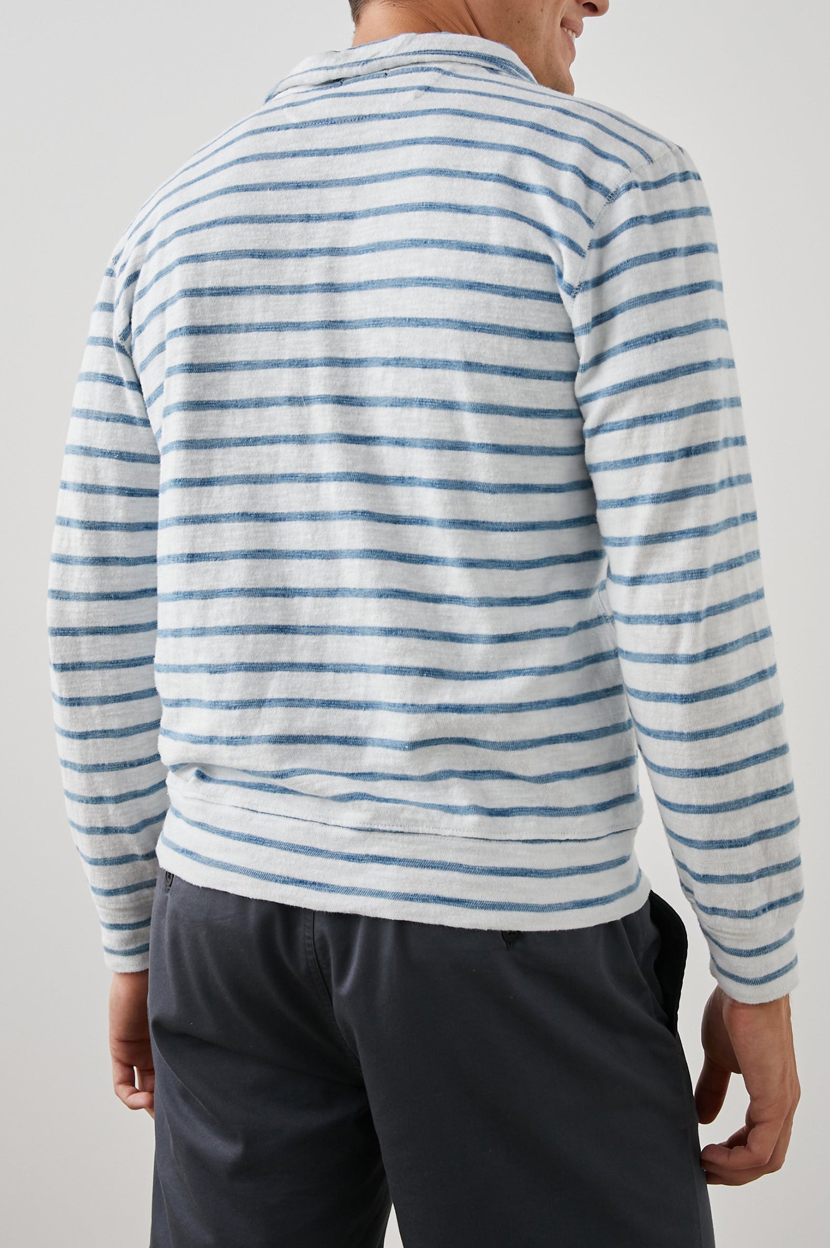 LEORIO SWEATSHIRT BRETON STRIPE CANVAS - BACK
