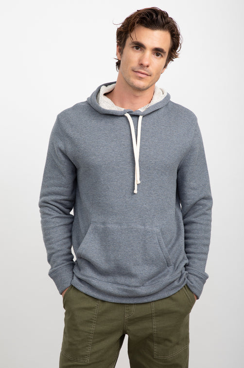 SMITH BLUE BARLEY STRIPE HOODIE- FRONT