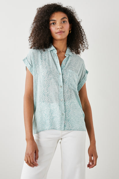 WHITNEY SHIRT MINT BOA - FRONT UNTUCKED 