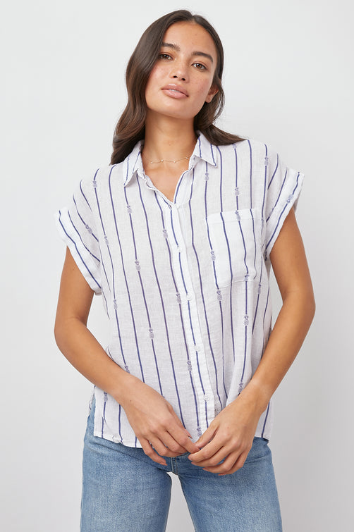 WHITNEY PINEAPPLE STRIPE- FRONT UNTUCKED